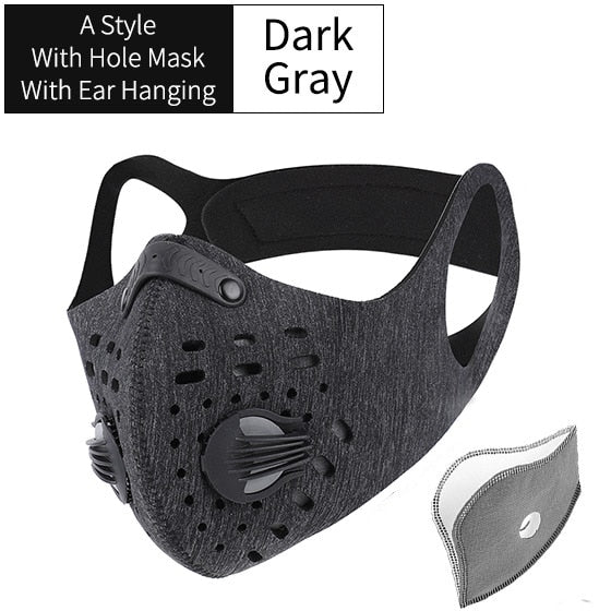 Outdoor activities/Sports/Cycling Activated Carbon PM2.5 Anti-Dust Face Mask W/ Filters