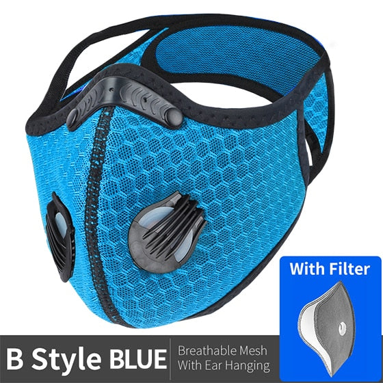Outdoor activities/Sports/Cycling Activated Carbon PM2.5 Anti-Dust Face Mask W/ Filters