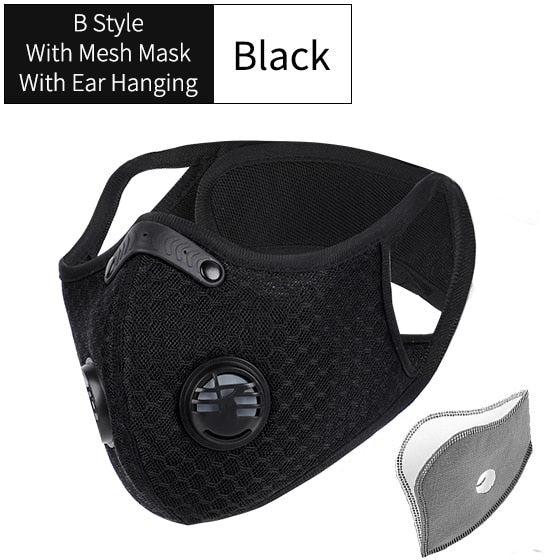 Outdoor activities/Sports/Cycling Activated Carbon PM2.5 Anti-Dust Face Mask W/ Filters