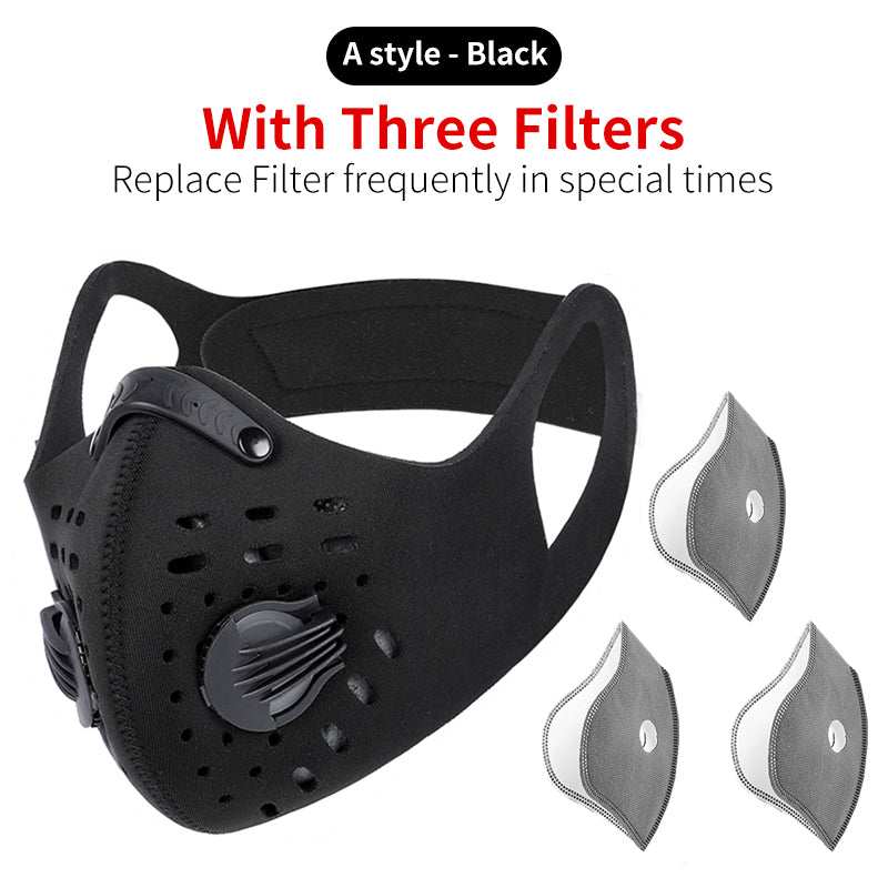Outdoor activities/Sports/Cycling Activated Carbon PM2.5 Anti-Dust Face Mask W/ Filters