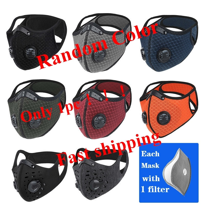 Outdoor activities/Sports/Cycling Activated Carbon PM2.5 Anti-Dust Face Mask W/ Filters