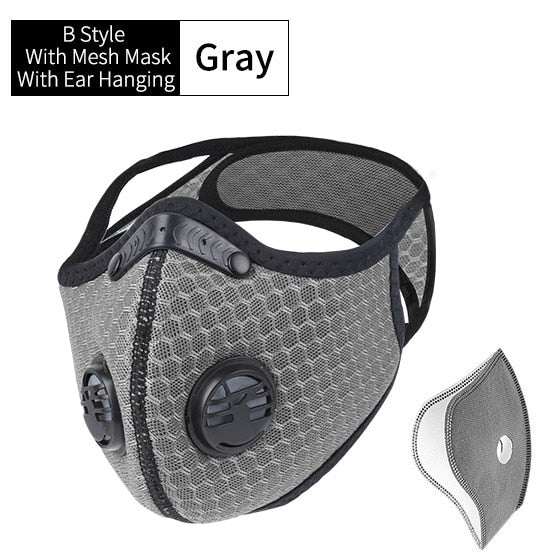 Outdoor activities/Sports/Cycling Activated Carbon PM2.5 Anti-Dust Face Mask W/ Filters