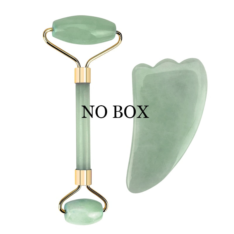 Facial Massage Roller And Stone Set