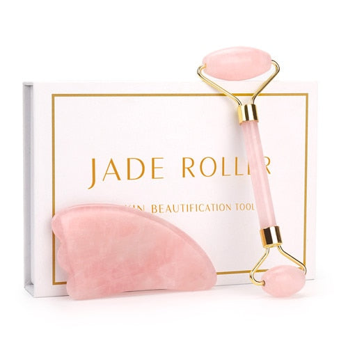 Facial Massage Roller And Stone Set