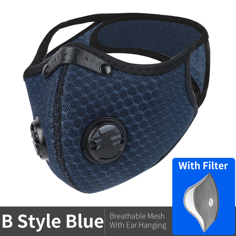 Outdoor activities/Sports/Cycling Activated Carbon PM2.5 Anti-Dust Face Mask W/ Filters