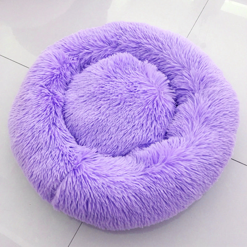 Round Fluffy Soft Dog Bed