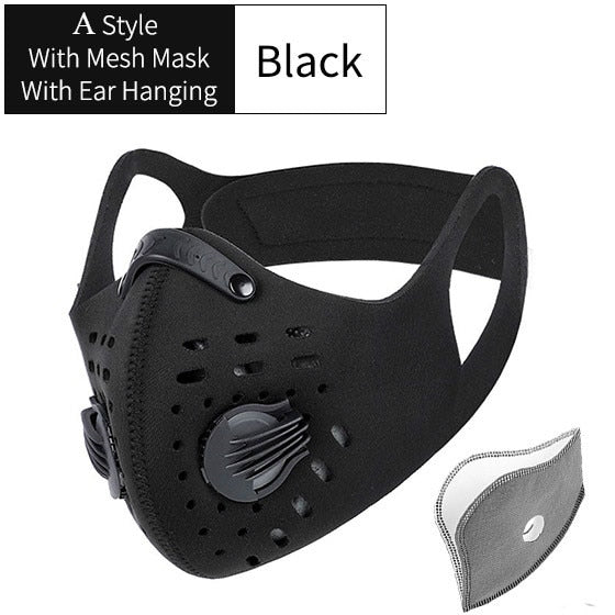 Outdoor activities/Sports/Cycling Activated Carbon PM2.5 Anti-Dust Face Mask W/ Filters