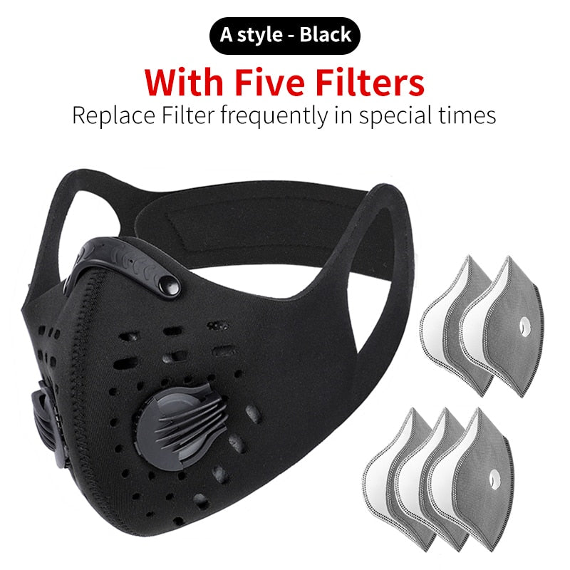 Outdoor activities/Sports/Cycling Activated Carbon PM2.5 Anti-Dust Face Mask W/ Filters