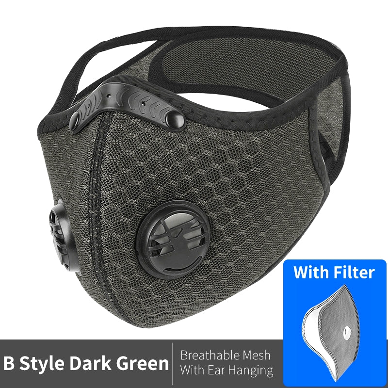 Outdoor activities/Sports/Cycling Activated Carbon PM2.5 Anti-Dust Face Mask W/ Filters