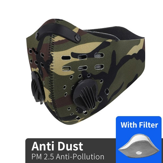 Outdoor activities/Sports/Cycling Activated Carbon PM2.5 Anti-Dust Face Mask W/ Filters
