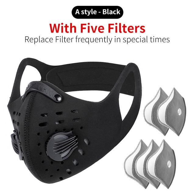 Outdoor activities/Sports/Cycling Activated Carbon PM2.5 Anti-Dust Face Mask W/ Filters