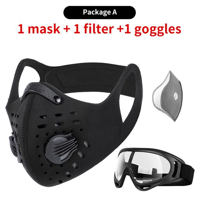 Outdoor activities/Sports/Cycling Activated Carbon PM2.5 Anti-Dust Face Mask W/ Filters