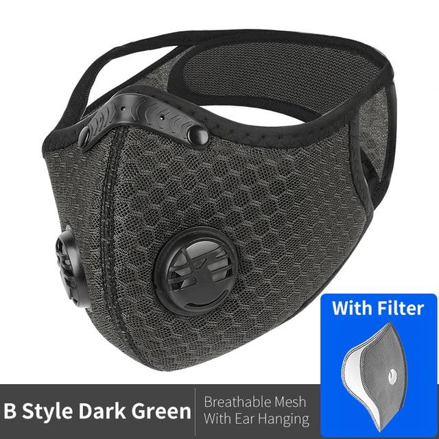 Outdoor activities/Sports/Cycling Activated Carbon PM2.5 Anti-Dust Face Mask W/ Filters