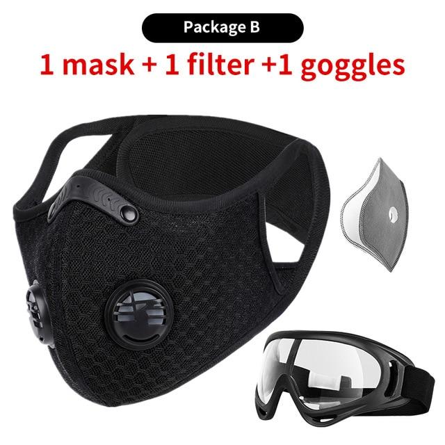Outdoor activities/Sports/Cycling Activated Carbon PM2.5 Anti-Dust Face Mask W/ Filters