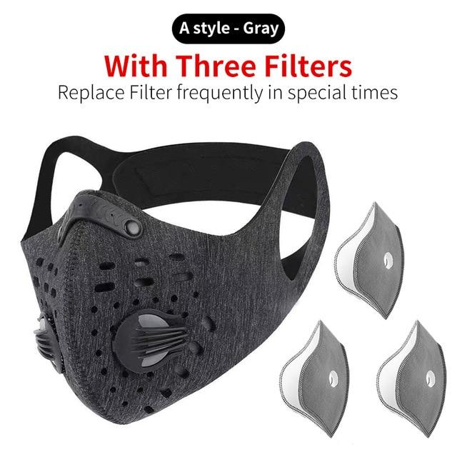 Outdoor activities/Sports/Cycling Activated Carbon PM2.5 Anti-Dust Face Mask W/ Filters