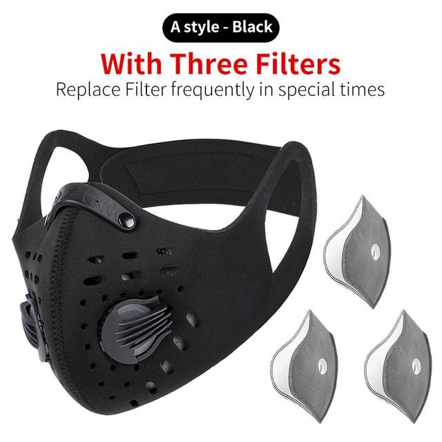 Outdoor activities/Sports/Cycling Activated Carbon PM2.5 Anti-Dust Face Mask W/ Filters