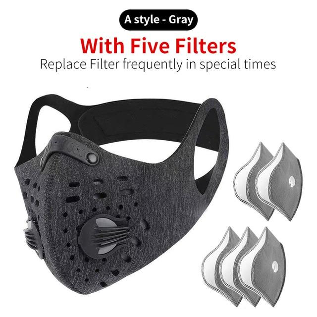 Outdoor activities/Sports/Cycling Activated Carbon PM2.5 Anti-Dust Face Mask W/ Filters