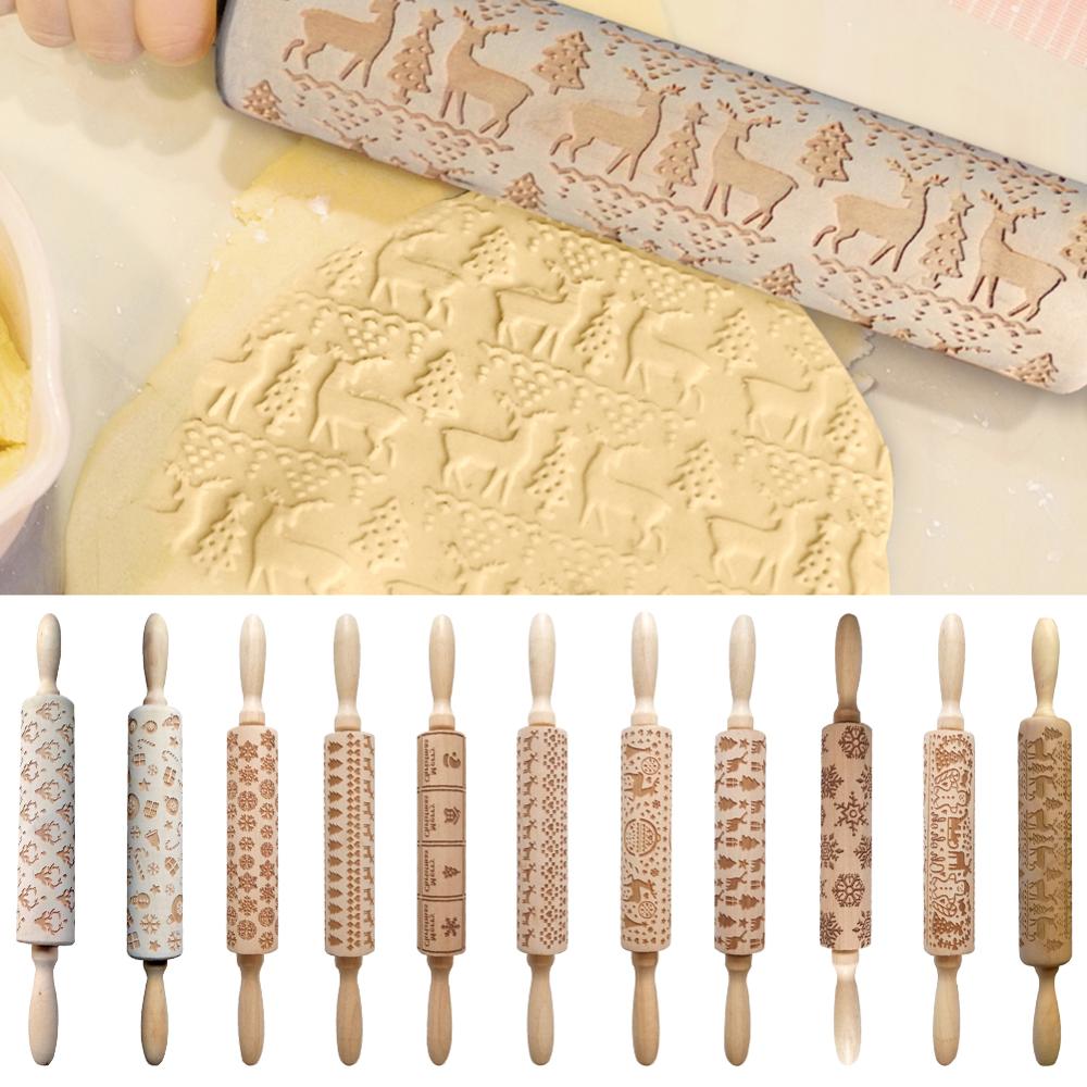 Christmas Embossing Rolling Pin