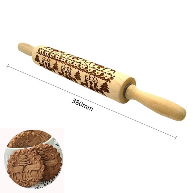 Christmas Embossing Rolling Pin