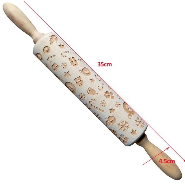 Christmas Embossing Rolling Pin