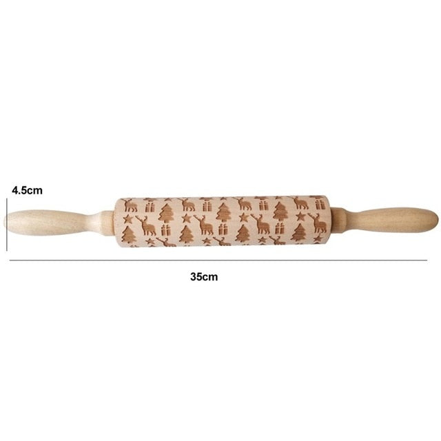 Christmas Embossing Rolling Pin