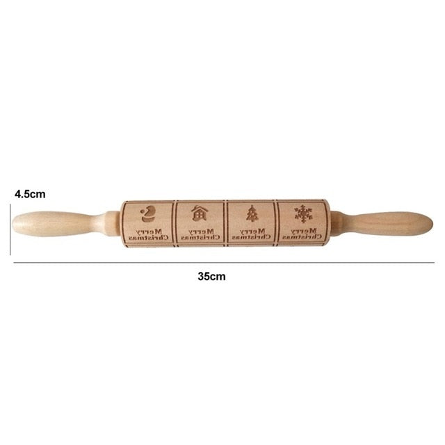 Christmas Embossing Rolling Pin