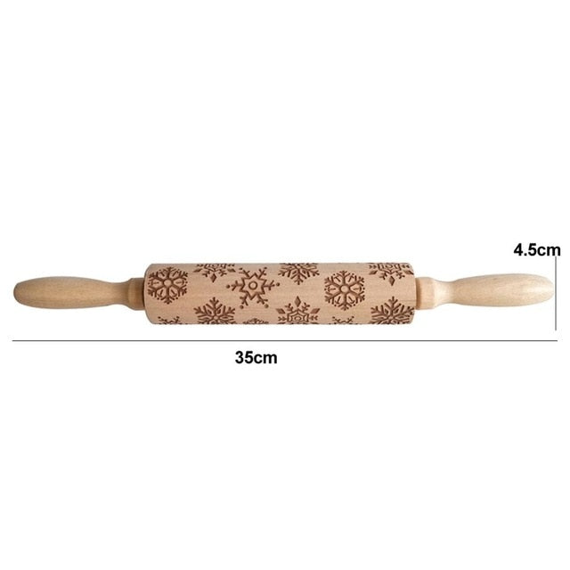 Christmas Embossing Rolling Pin