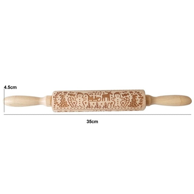 Christmas Embossing Rolling Pin