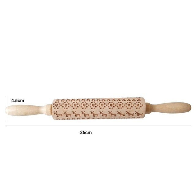 Christmas Embossing Rolling Pin