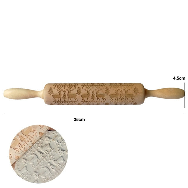 Christmas Embossing Rolling Pin