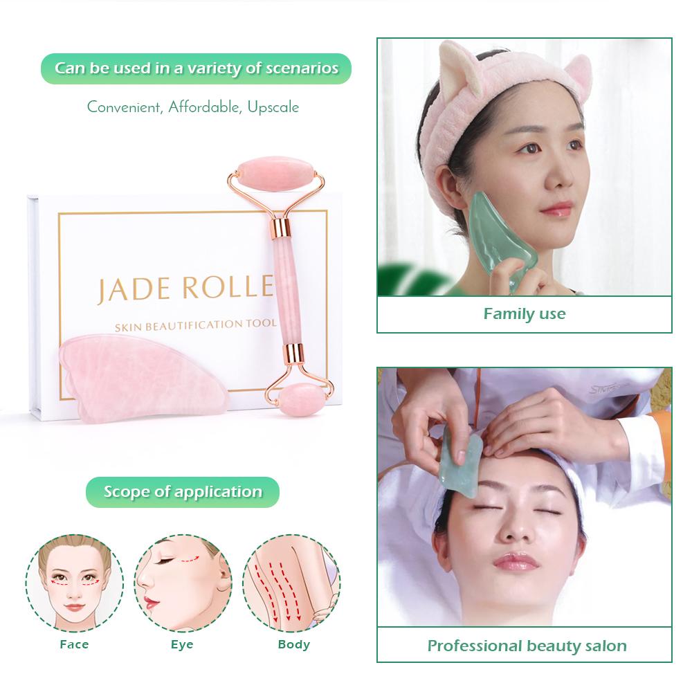 Facial Massage Roller And Stone Set