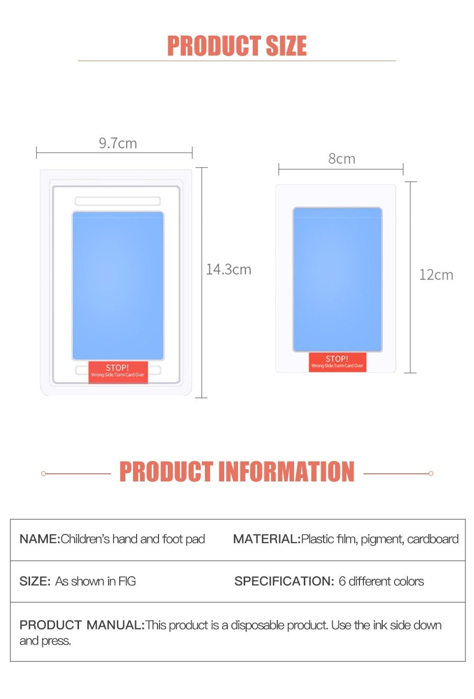 Handprint Footprint Non-Toxic Ink DIY Girl Boy Infant