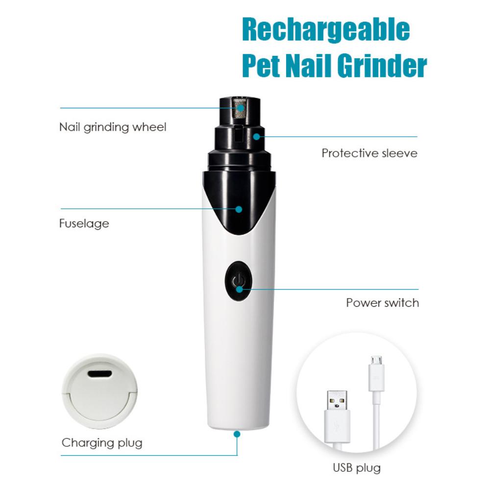Electric Pet Nail Grinder Pet Paws Trimmer Dog Nails Grooming Tool Cat Nail Clipper Trimming Cutter USB Charging Pet Shop Supply