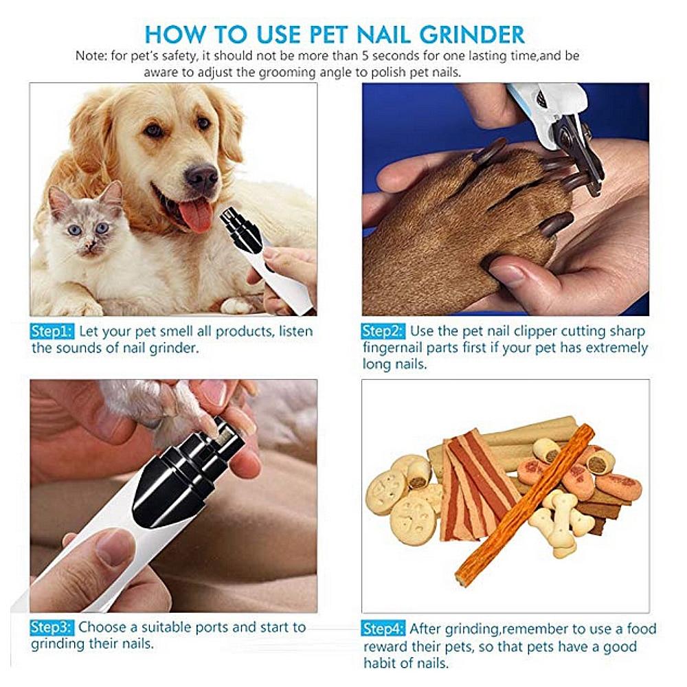 Electric Pet Nail Grinder Pet Paws Trimmer Dog Nails Grooming Tool Cat Nail Clipper Trimming Cutter USB Charging Pet Shop Supply